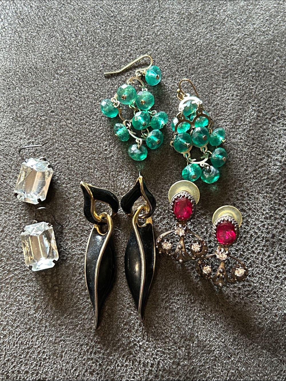Black Enamel Leaf Drop Earrings - Unbranded Women’s Jewelry